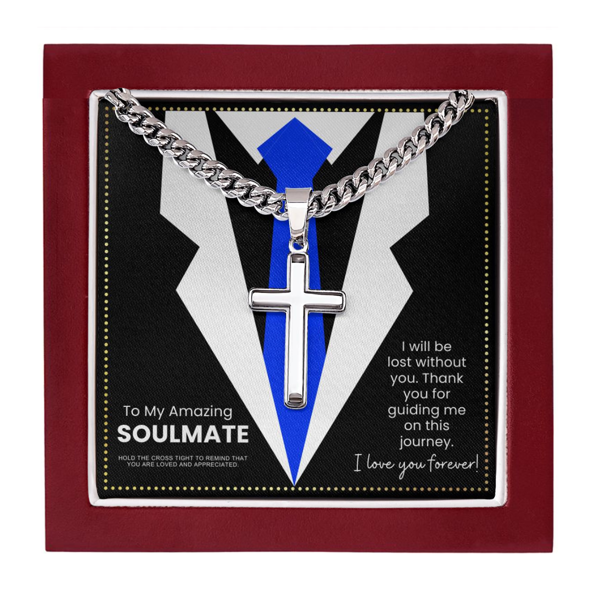 JGF Jewelry Gifts for Family To My Soulmate Necklace For Men Anniversary