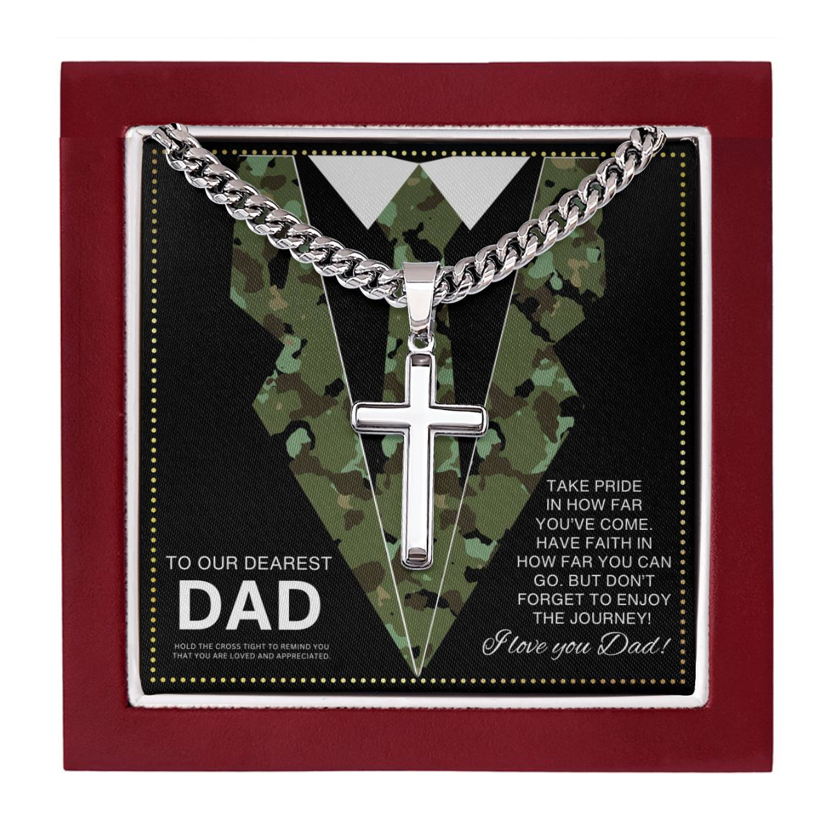 JGF Jewelry Gifts for Family Air Force Gifts For Men In Military Cross Necklace Sterling Silver