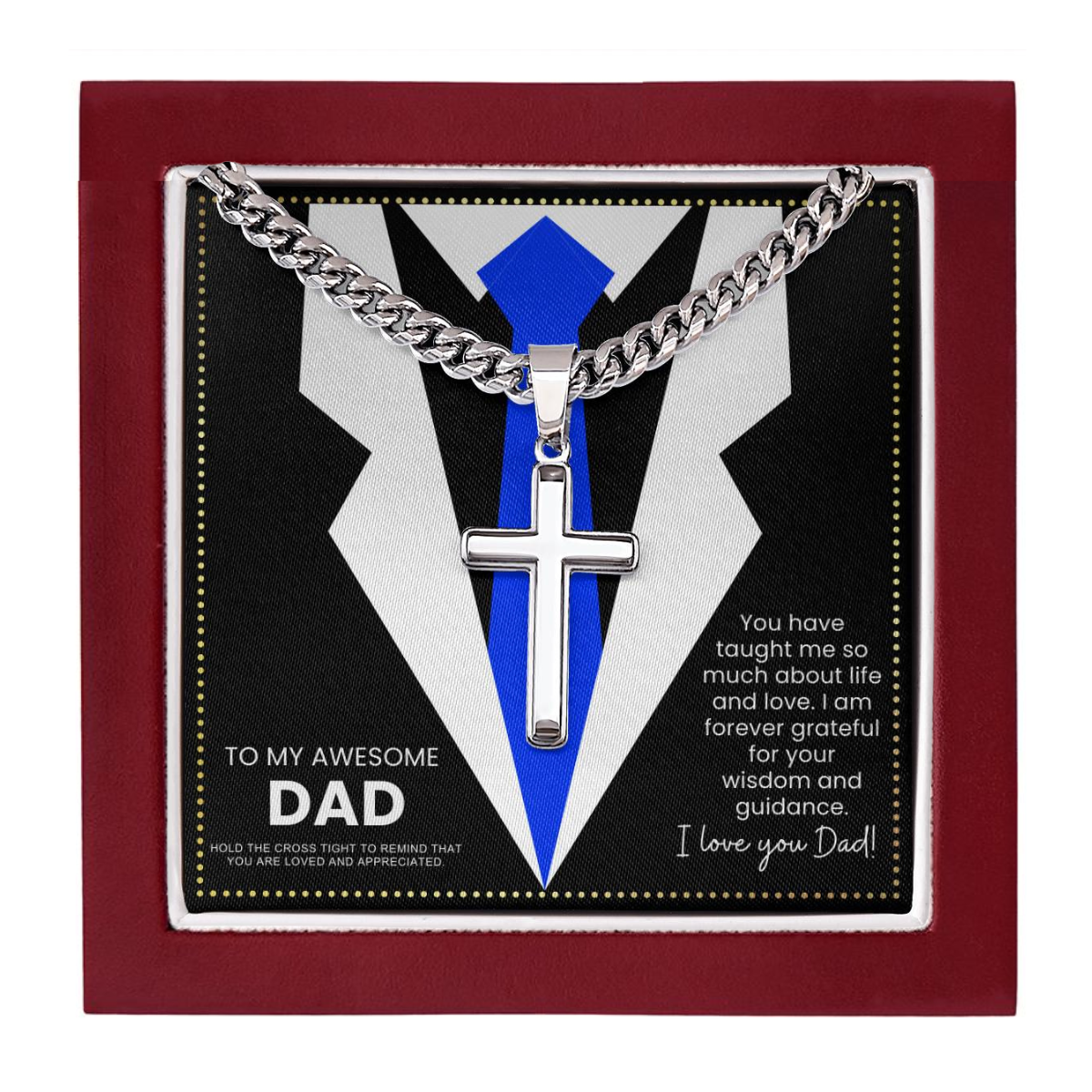 JGF Jewelry Gifts for Family White Gold Cross Necklace For Men Gifts For Elderly Dads Who Have Everything