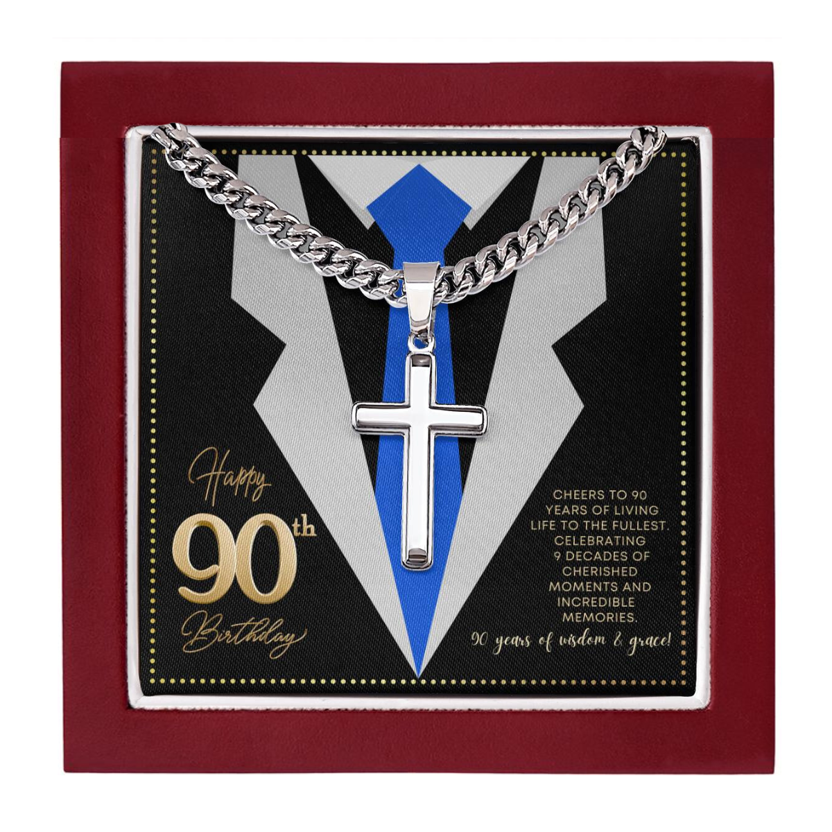 JGF Jewelry Gifts for Family Happy 90th Birthday Gifts For Men