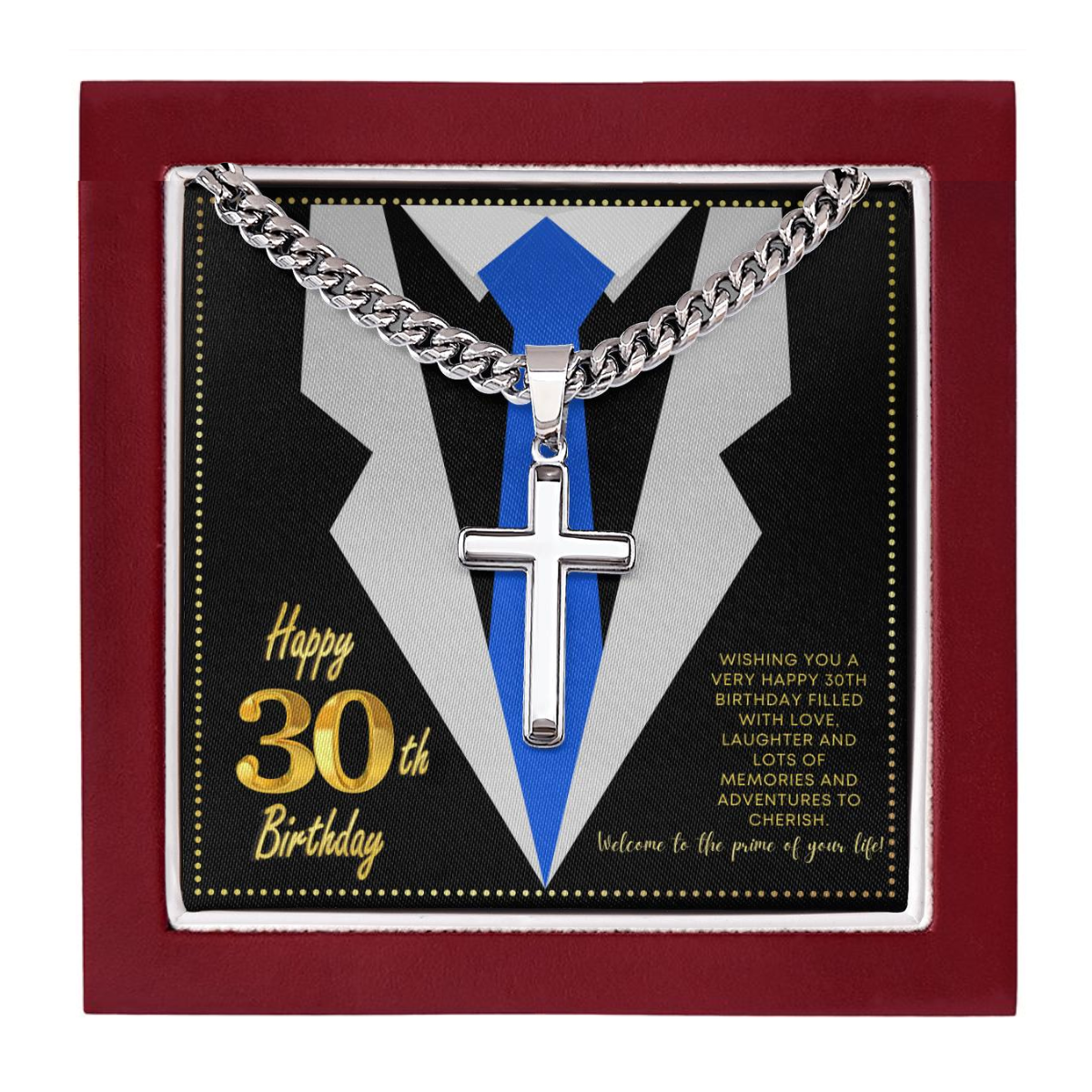 JGF Jewelry Gifts for Family Happy 30th Birthday Message Card For Him