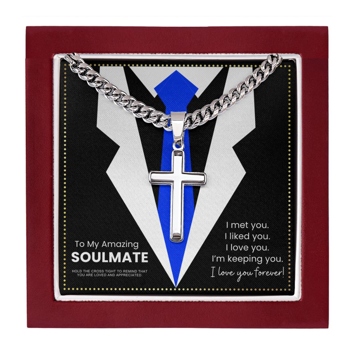 JGF Jewelry Gifts for Family To My Soulmate Necklace For Men