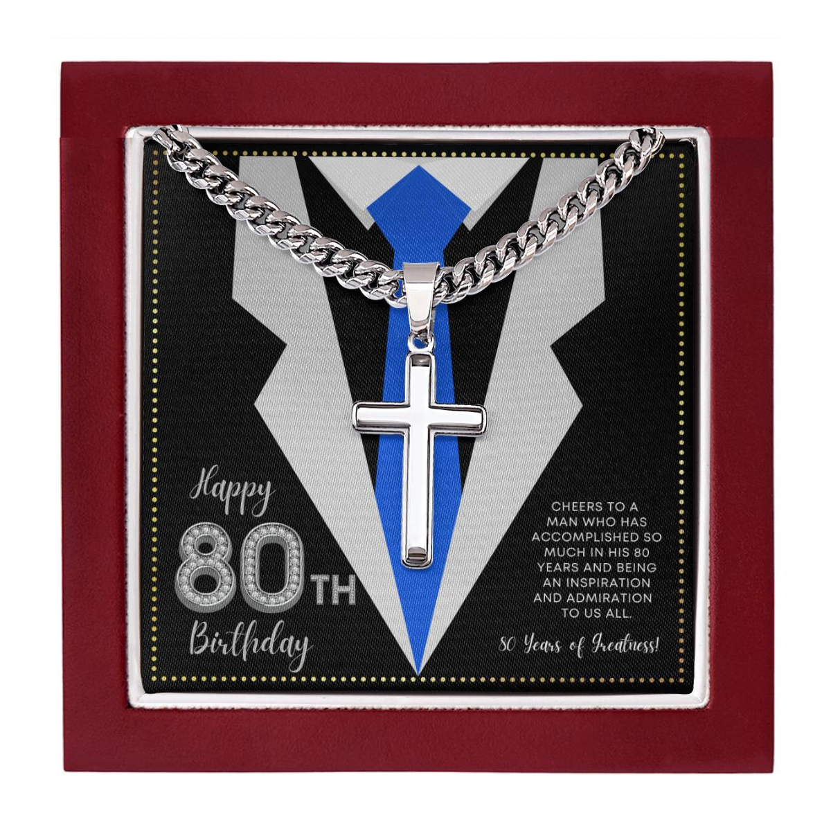 JGF Jewelry Gifts for Family Birthday Gifts For Men Turning 80 Year Old