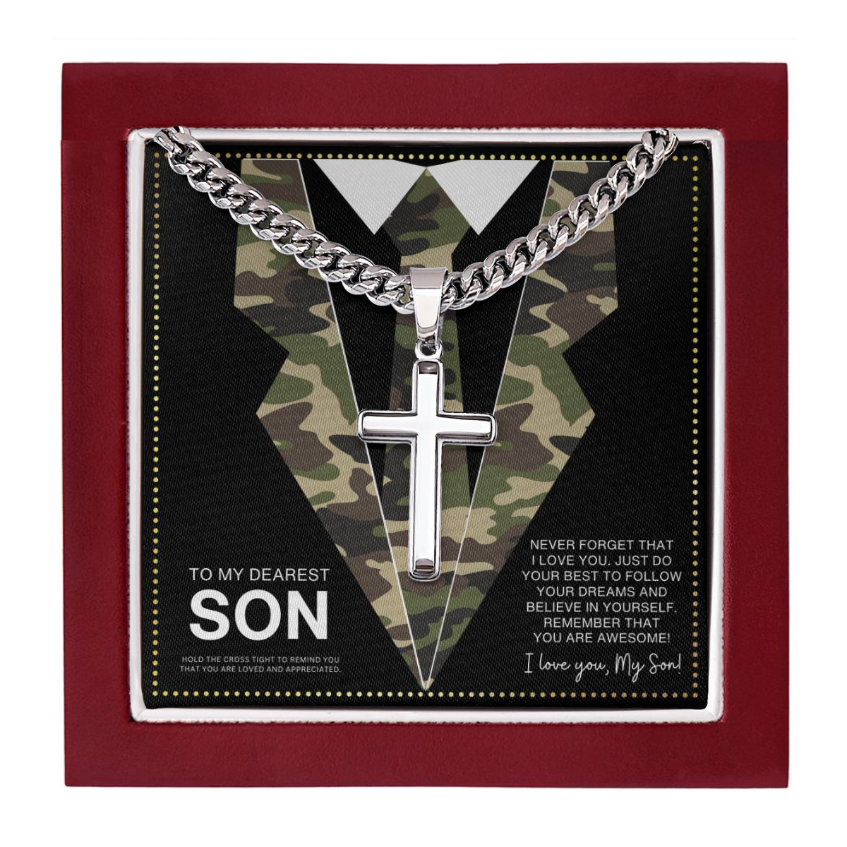 JGF Jewelry Gifts for Family Military Army Necklace For Men To My Son Necklace